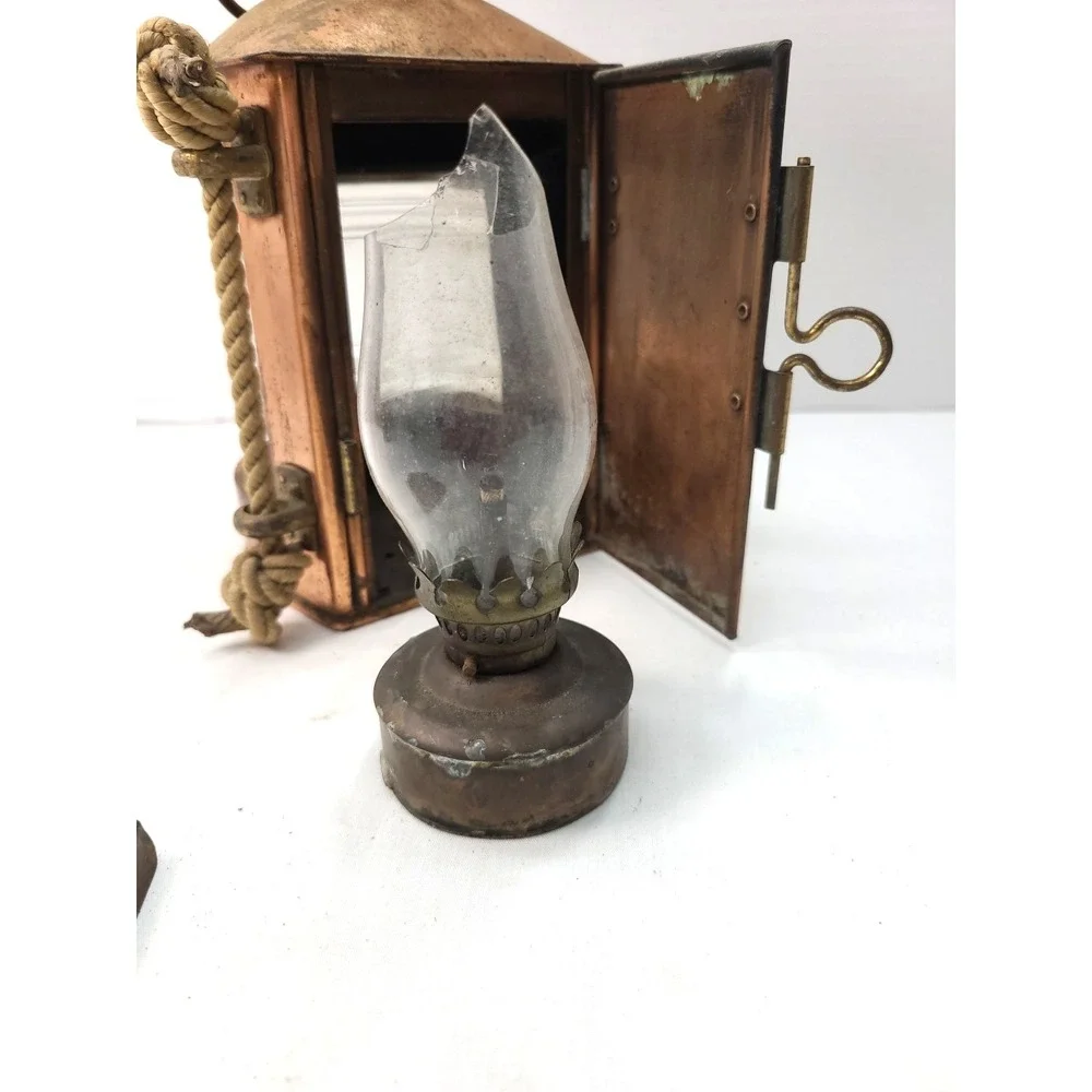 Vintage TOPLICHT Copper & Brass Masthead Ship Lantern |‎ Nautical Fresnel Lens
